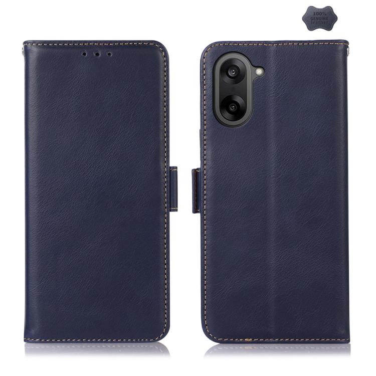 Magnetic Crazy Horse Texture Genuine Leather RFID Phone Case