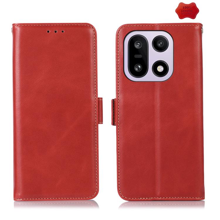 Magnetic Crazy Horse Texture Genuine Leather RFID Phone Case