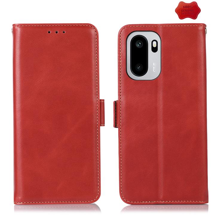 Magnetic Crazy Horse Texture Genuine Leather RFID Phone Case