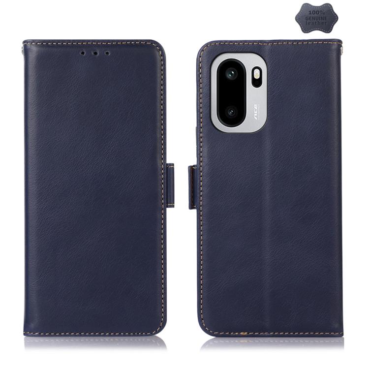 Magnetic Crazy Horse Texture Genuine Leather RFID Phone Case