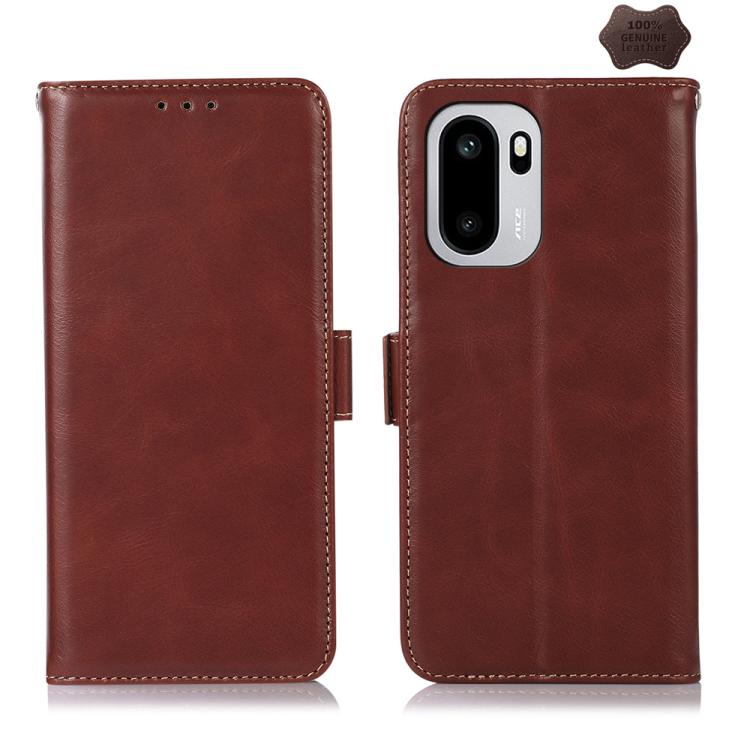 Magnetic Crazy Horse Texture Genuine Leather RFID Phone Case