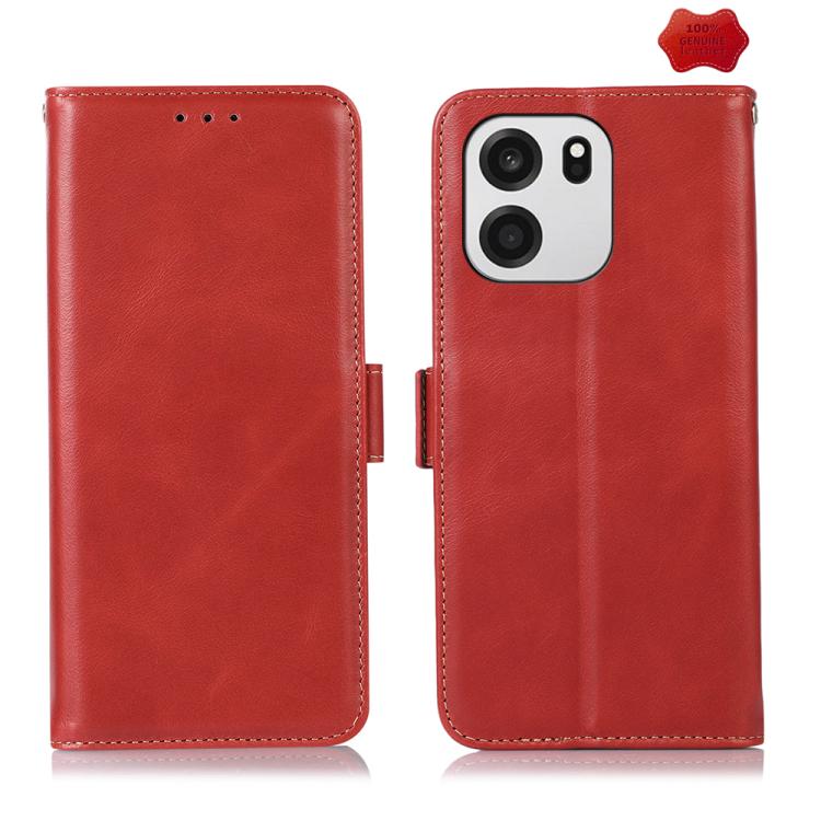 Magnetic Crazy Horse Texture Genuine Leather RFID Phone Case