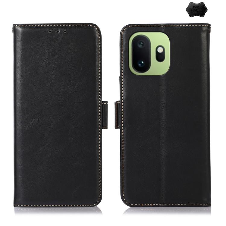 Magnetic Crazy Horse Texture Genuine Leather RFID Phone Case