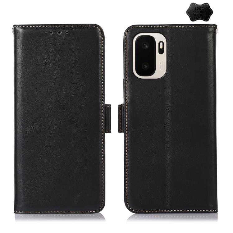 Magnetic Crazy Horse Texture Genuine Leather RFID Phone Case