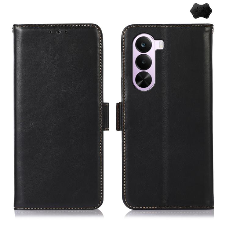 Magnetic Crazy Horse Texture Genuine Leather RFID Phone Case