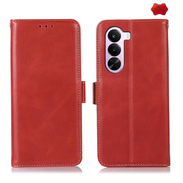Magnetic Crazy Horse Texture Genuine Leather RFID Phone Case