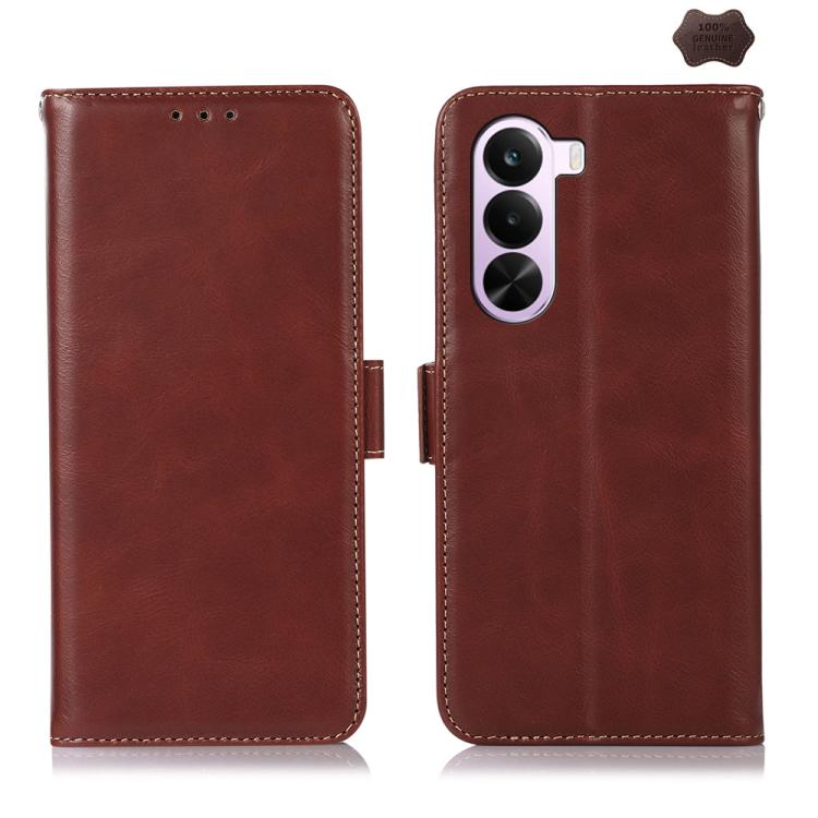 Magnetic Crazy Horse Texture Genuine Leather RFID Phone Case