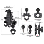 MOTOSLG Crab Motorcycle Phone Clamp Bracket — U-Type Headbar Mount with Anti-theft Lock