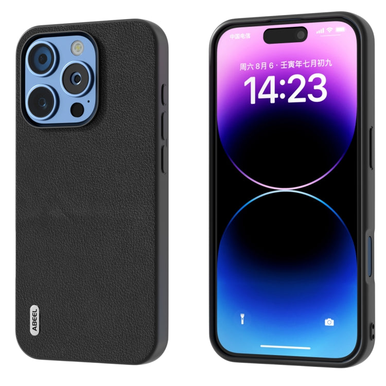 ABEEL Genuine Leather Wave Black Edge Phone Case