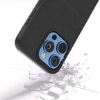 ABEEL Genuine Leather Wave Black Edge Phone Case