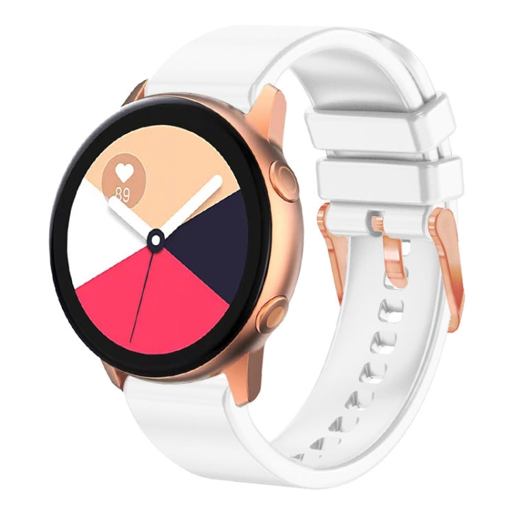 20mm Solid Color Rose Gold Buckle Silicone Watch Band