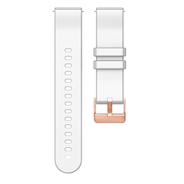 20mm Solid Color Rose Gold Buckle Silicone Watch Band