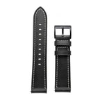 Stitching Black Buckle Genuine Leather Watch Band