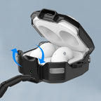 TPU + PC Transparent Carbon Fiber Wireless Earphones Protective Case With Switch