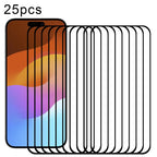 25pcs Full Glue Screen Tempered Glass Film