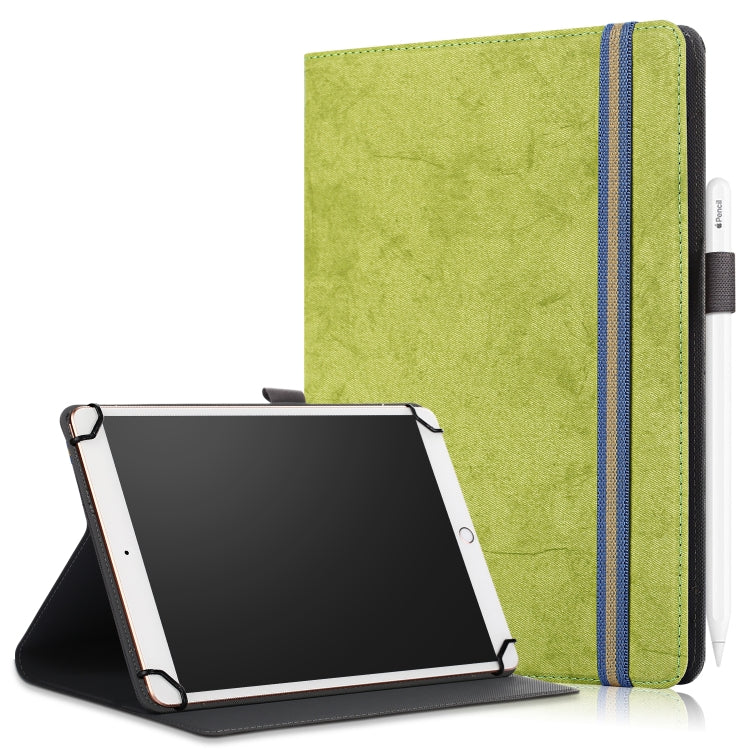 Marble Cloth Texture Horizontal Flip Universal Tablet PC Leather Case with Pen Slot & Holder — Sky Blue