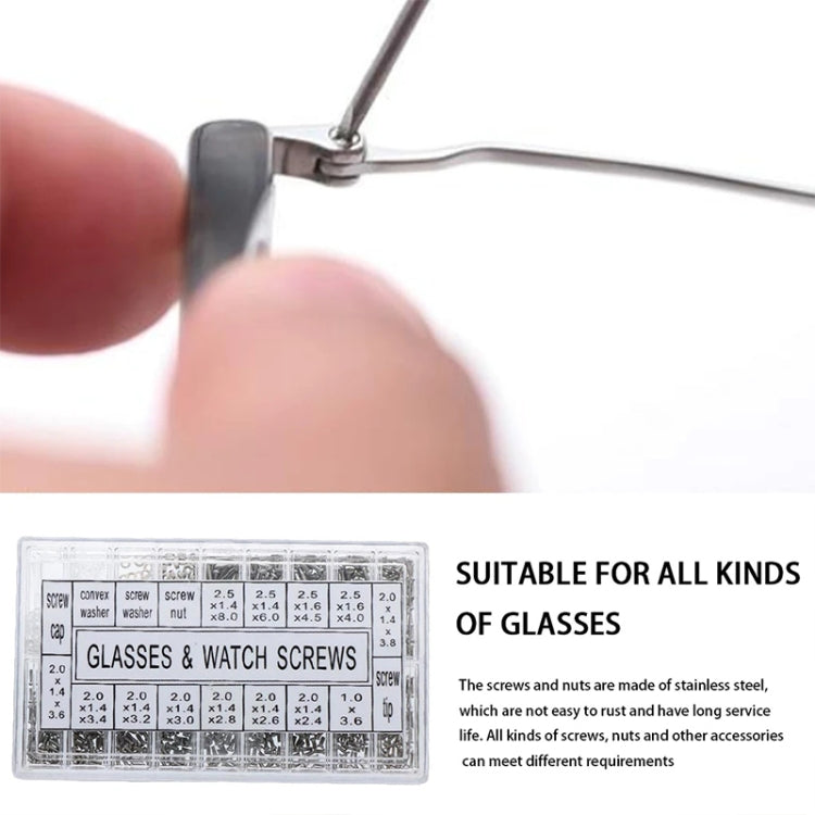 1000pcs Box Watch Glasses Repair Screw Set — view 3