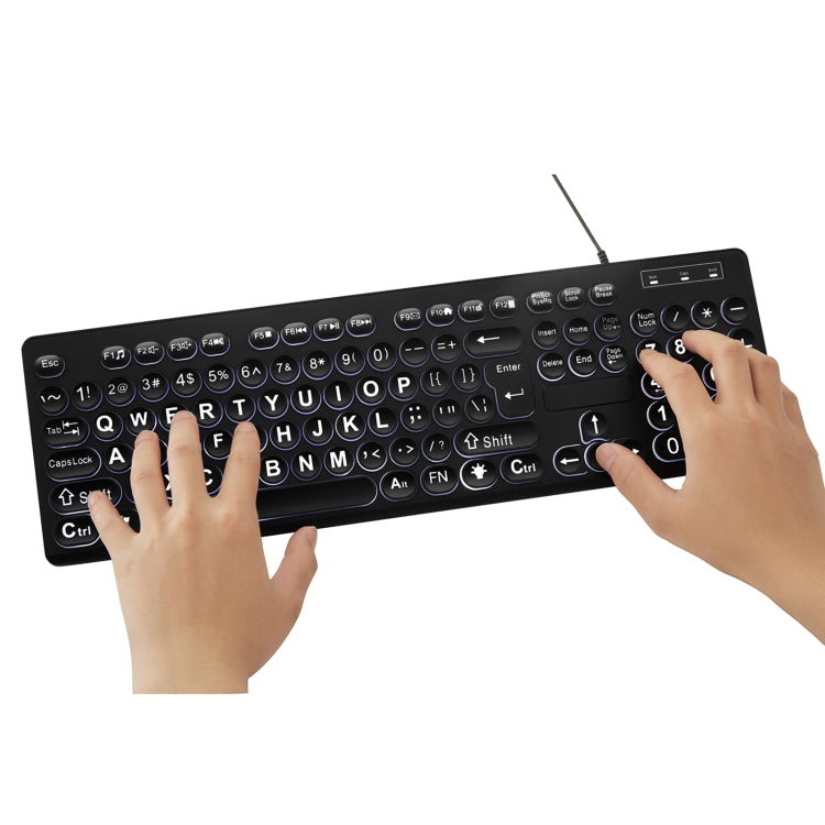 MC-K315 104 Keys Large Characters Blacklit Wired Keyboard