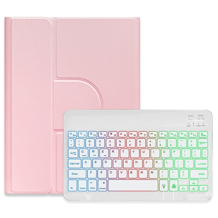 Three-color Backlight White 360 Degree Rotatable Bluetooth Keyboard Leather Case