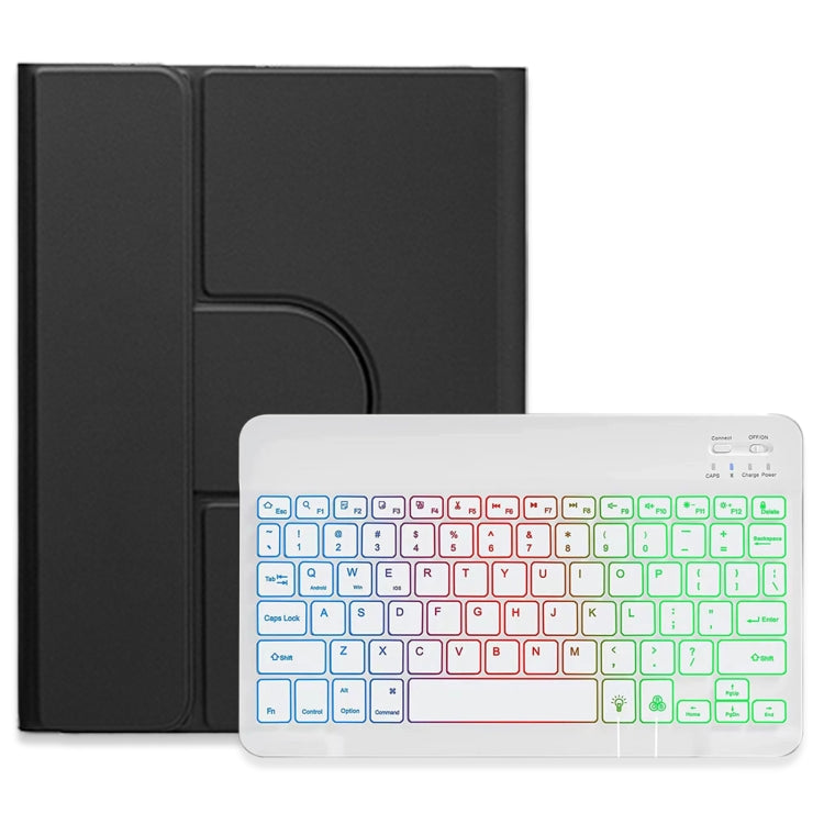 Three-color Backlight White 360 Degree Rotatable Bluetooth Keyboard Leather Case