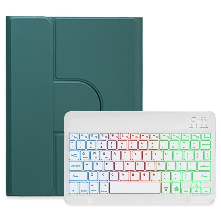 Three-color Backlight White 360 Degree Rotatable Bluetooth Keyboard Leather Case