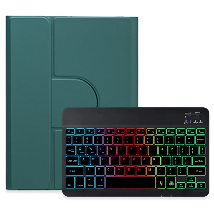 Three-color Backlight Black 360 Degree Rotatable Bluetooth Keyboard Leather Case