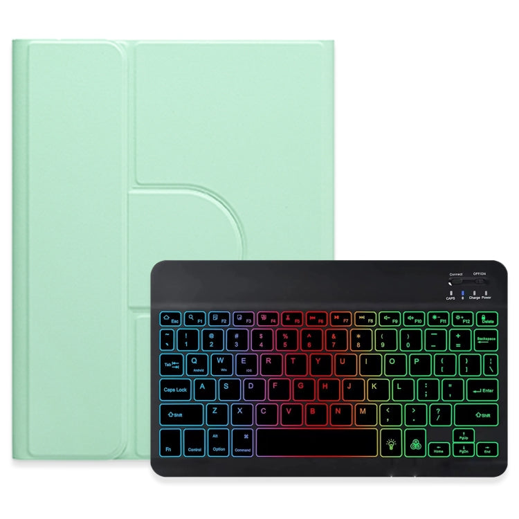 Three-color Backlight Black 360 Degree Rotatable Bluetooth Keyboard Leather Case