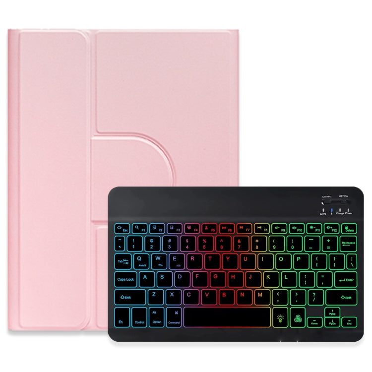Three-color Backlight Black 360 Degree Rotatable Bluetooth Keyboard Leather Case