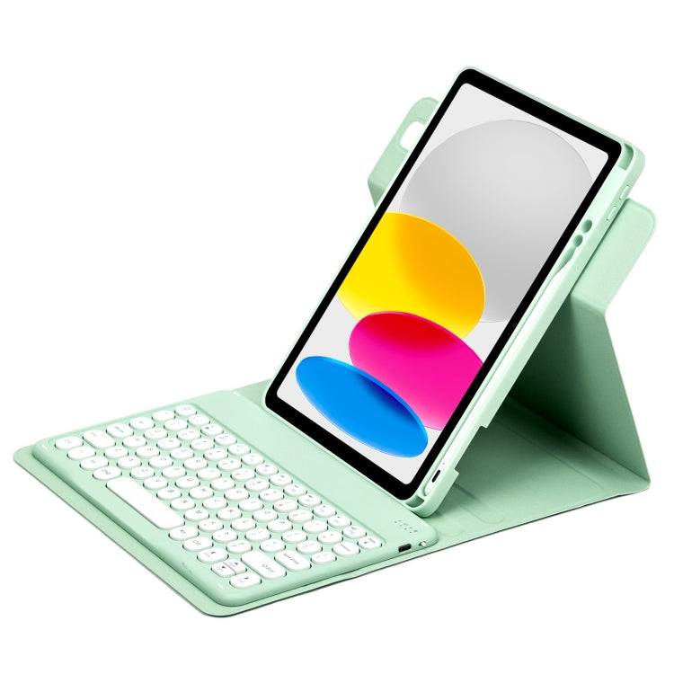Round Button 360 Degree Rotatable Bluetooth Keyboard Leather Case