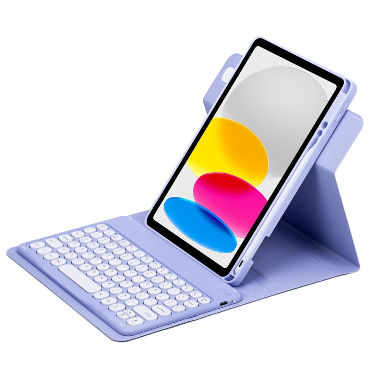 Round Button 360 Degree Rotatable Bluetooth Keyboard Leather Case