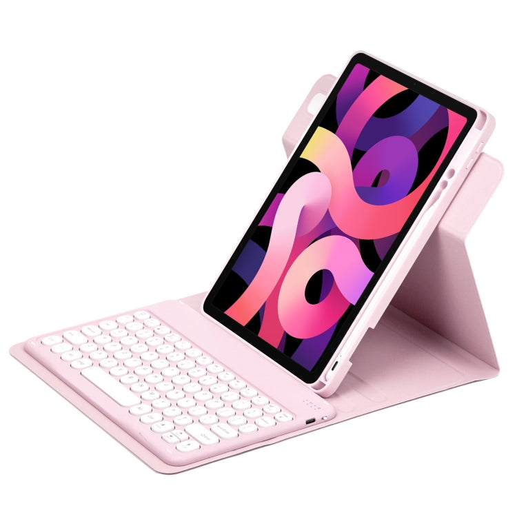 Round Button 360 Degree Rotatable Bluetooth Keyboard Leather Case