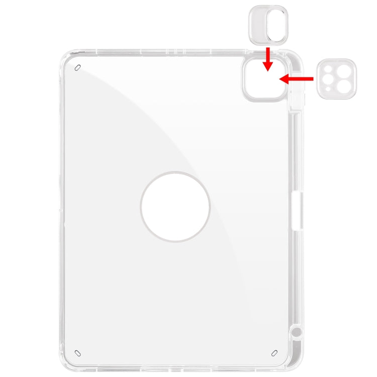 Clear Acrylic 360 Rotation Detachable Leather Tablet Case