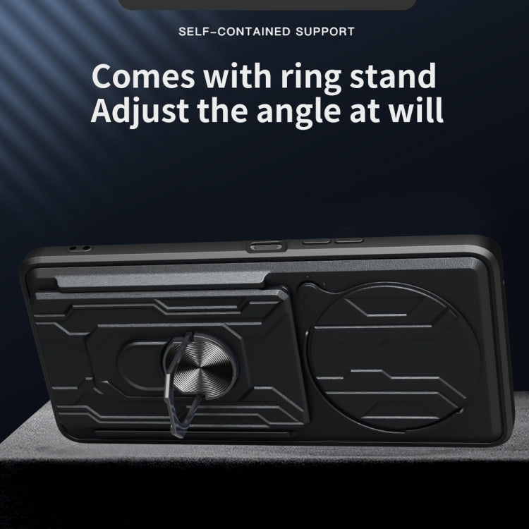 Sliding Camshield TPU+PC Phone Case with Card Slot