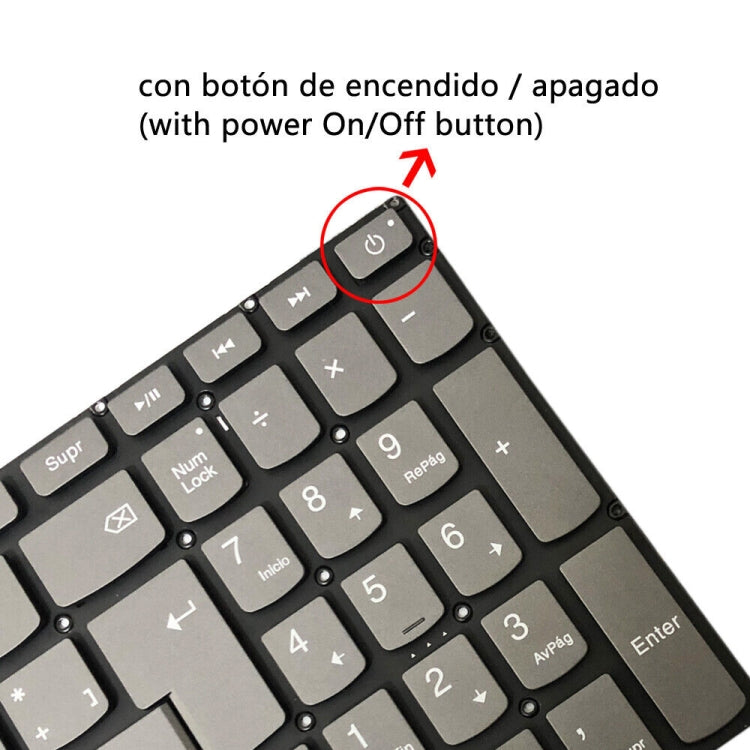 Spanish Version Backlight Laptop Keyboard with Power Button & Enter Key
