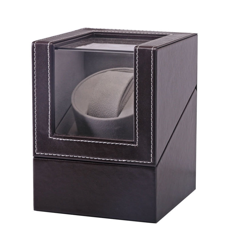 Leather Single Watch Box Electric Motor Watch Shaker Automatic Watch Shaker, US Plug, Single, Single, Single, Black, Single, Dark Brown — view 7