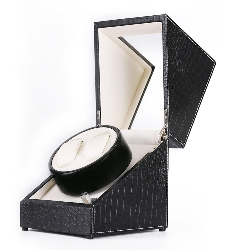 5 Gear Mechanical Automatic Watch Box Electric Motor Watch Shaker, US Plug, 5 Gear, 5 Gear, White, 5 Gear, Ostrich Pattern, 5 Gear, Crocodile Pattern, Black — 5 Gear, Crocodile Pattern, Black