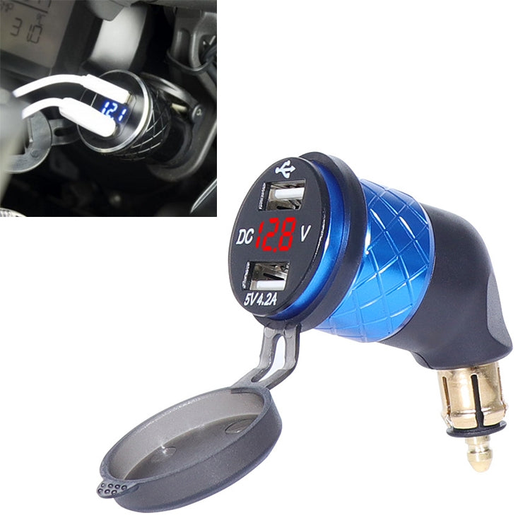 German EU Plug Special Motorcycle Elbow Charger Dual USB Voltmeter 4.2A Charger — view 11