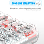 XUNFOX K30 Transparent 61-Keys Blacklit Wired Mechanical Keyboard, Cable Length: 1.5m