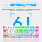 XUNFOX K30 Transparent 61-Keys Blacklit Wired Mechanical Keyboard, Cable Length: 1.5m