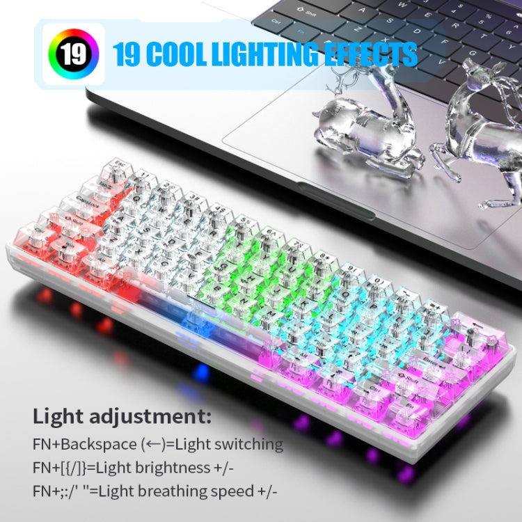 XUNFOX K30 Transparent 61-Keys Blacklit Wired Mechanical Keyboard, Cable Length: 1.5m
