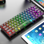 XUNFOX K30 Pro 2.4G + BT + Wired Transparent 61-Keys Mechanical White Axis Keyboard