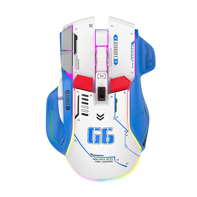 HXSJ G6 10 Keys RGB 12800DPI Tri-mode Wireless Gaming Mouse