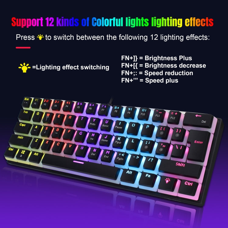 HXSJ L700 Wired RGB Mechanical Keyboard 61 Pudding Key Caps