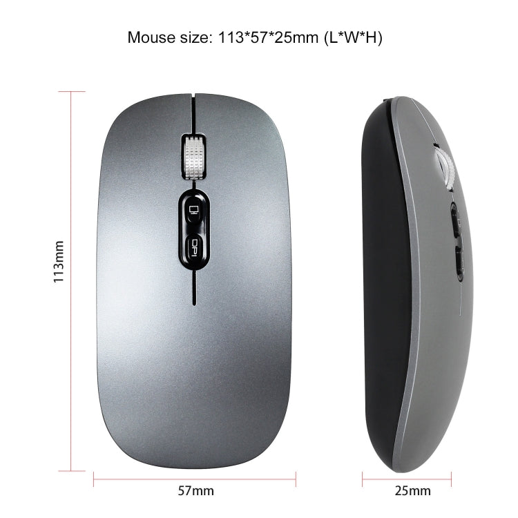 HXSJ M103 1600DPI UV Dual Mode 2.4GHz + Bluetooth 5.1 Wireless Rechargeable Mouse