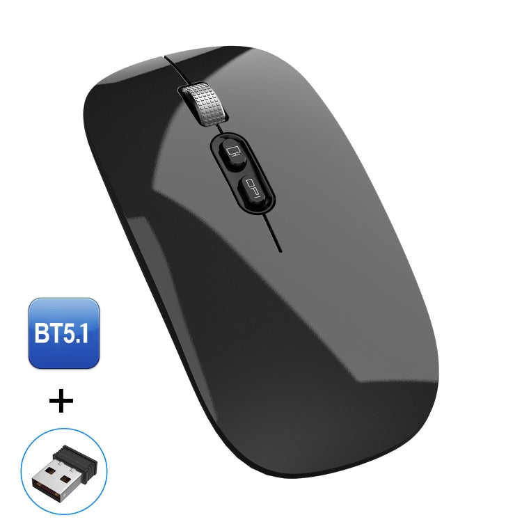 HXSJ M103 1600DPI UV Dual Mode 2.4GHz + Bluetooth 5.1 Wireless Rechargeable Mouse
