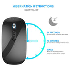 HXSJ M103 1600DPI UV Dual Mode 2.4GHz + Bluetooth 5.1 Wireless Rechargeable Mouse