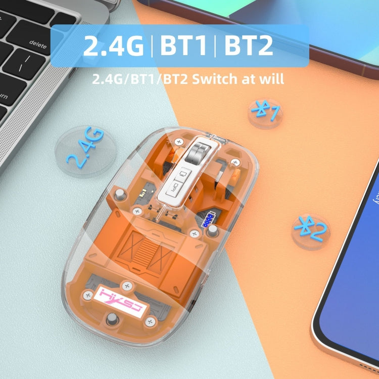 HXSJ T900 Transparent Magnet Three-mode Wireless Gaming Mouse