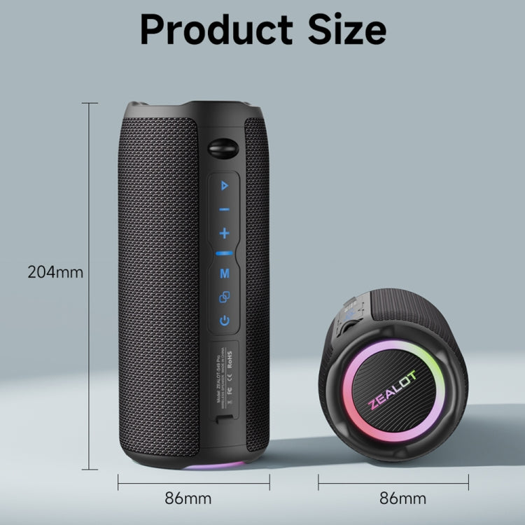 Zealot S49 Pro 20W Outdoor Portable Wireless Bluetooth Speaker with RGB Light — S49 Pro
