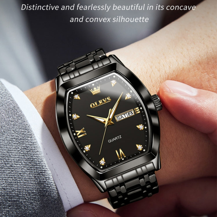 OLEVS 5528 Men Business Dual Calendar Wine Barrel Waterproof Quartz Watch — view 6