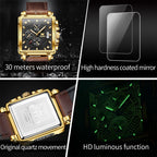OLEVS 9925 Men Square Dial Multifunctional Waterproof Quartz Watch — view 13